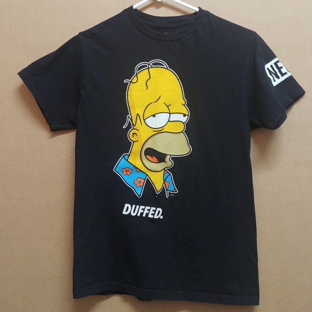 HOMER SIMPSON Duffed NEFF Simpsons tee shirt SMALL rare cartoon animation.